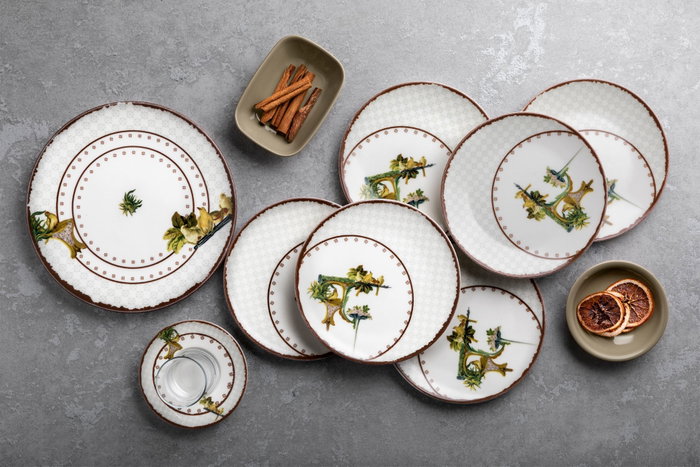 Hermia Juego de Desayuno de 25 Piezas Multicolor en Porcelana
